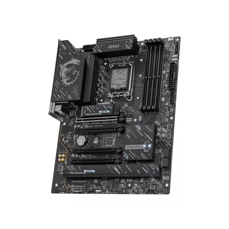 MSI Z890 Gaming WiFi mātesplate — Intel Z890 ATX, LGA1851 (S1851), DDR5, 4x DIMM, Wi‑Fi 7, 2.5GbE, 3x M.2