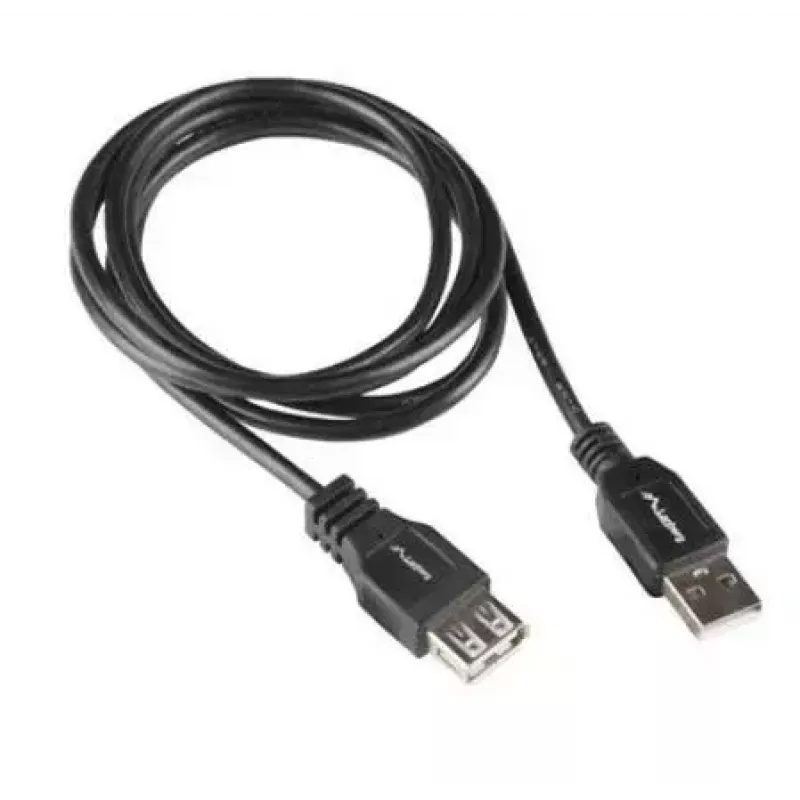 LANBERG USB-A uz USB-A kabelis 2.0, tēviņš pret mātīti, 1,8 m, melns