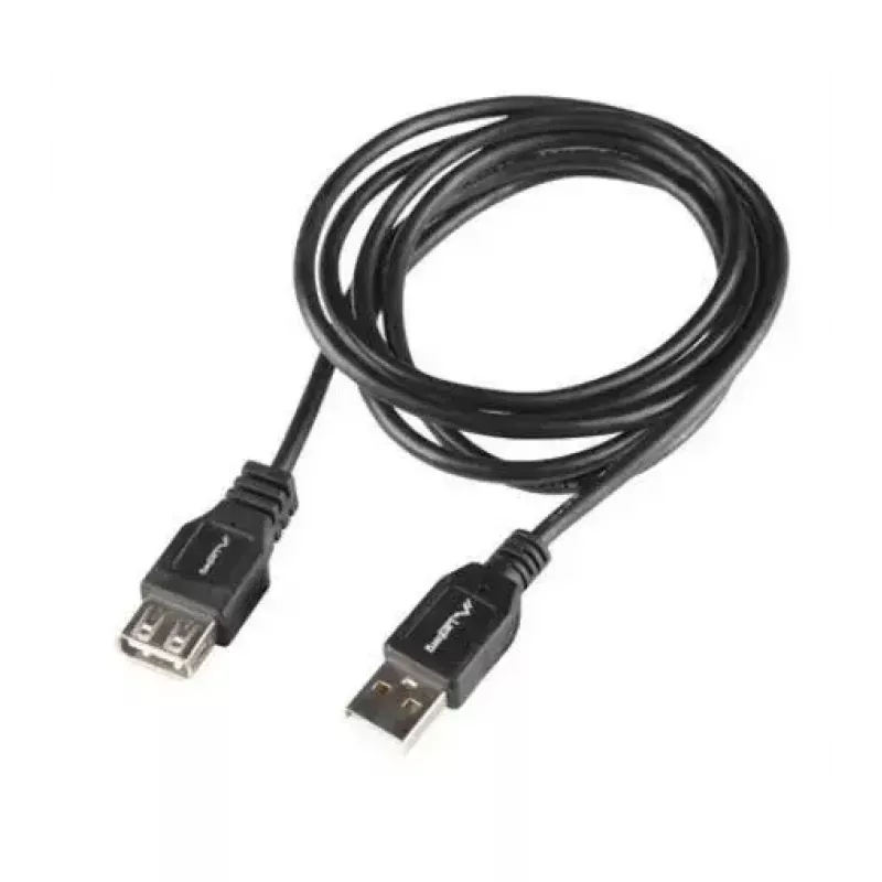 LANBERG USB-A uz USB-A kabelis 2.0, tēviņš pret mātīti, 1,8 m, melns