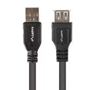 LANBERG USB-A uz USB-A kabelis 2.0, tēviņš pret mātīti, 1,8 m, melns