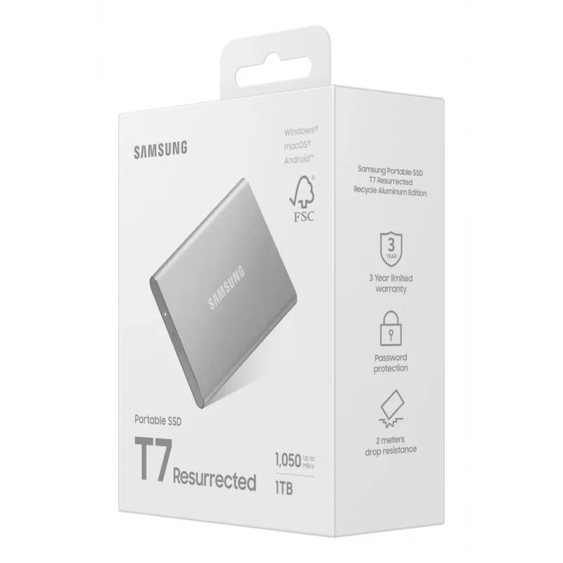 Samsung MU-PD1T0G/WW ārējais cietvielu disks 1 TB USB Type-C 3.2 Gen 2 (3.1 Gen 2) Sudraba