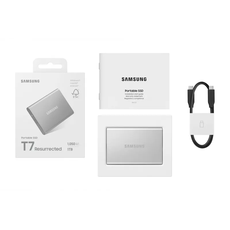 Samsung MU-PD1T0G/WW ārējais cietvielu disks 1 TB USB Type-C 3.2 Gen 2 (3.1 Gen 2) Sudraba