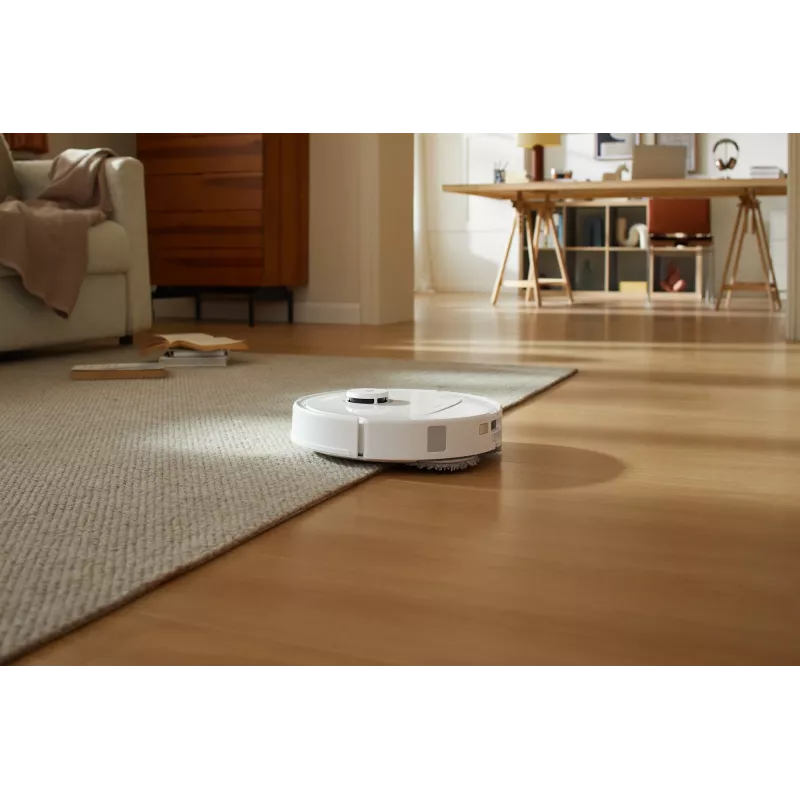 Robota putekļsūcējs Roborock Qrevo C Pro — balts, 0,325 l putekļu tvertne, 180 min darbības laiks, litija jonu akumulators 5200 mAh, apaļa forma