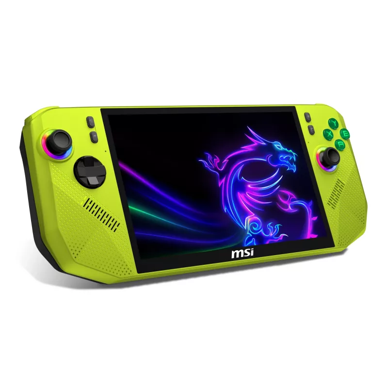 MSI CLAW A8 BZ2EM-048NL portatīvā spēļu konsole 20,3 cm (8 collas) 1 TB Skārienekrāns Wi-Fi Zaļa