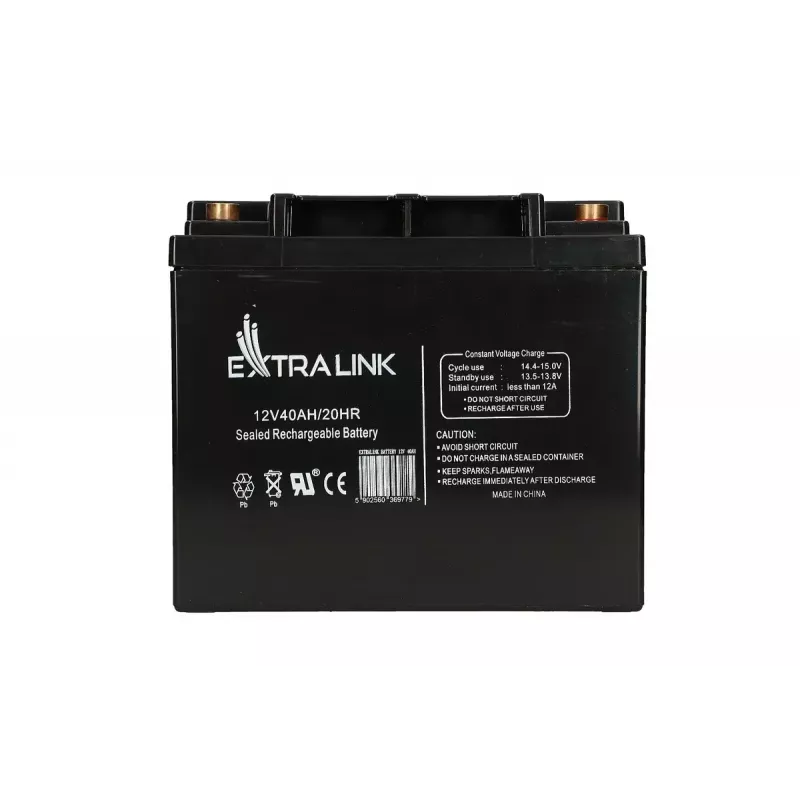 Extralink AGM noslēgta svina-skābes akumulatora baterija 12V 40Ah bezapkopes, VRLA, 12,2 kg