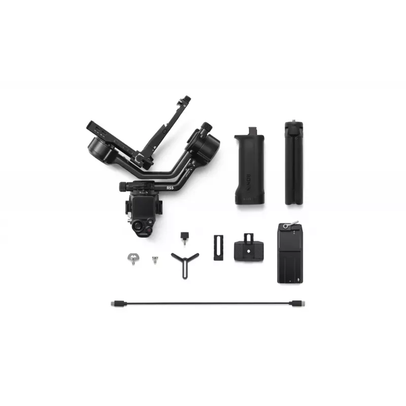 Rokas kameras stabilizators DJI RS 5 — alumīnijs, melns, 30 h darbības laiks, 1,46 kg