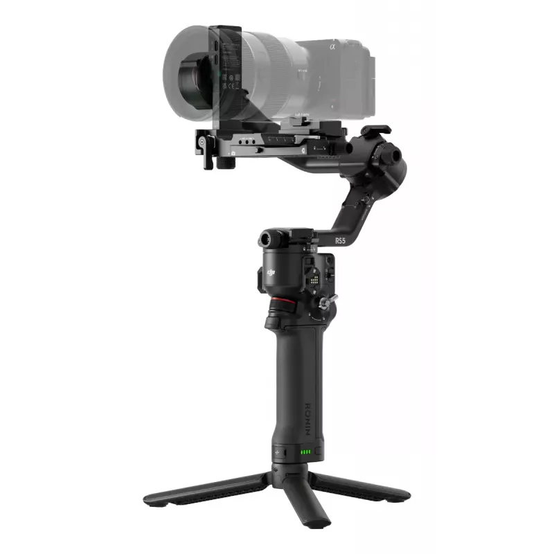 Rokas kameras stabilizators DJI RS 5 — alumīnijs, melns, 30 h darbības laiks, 1,46 kg