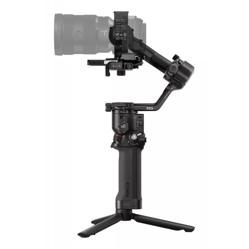 Rokas kameras stabilizators DJI RS 5 — alumīnijs, melns, 30 h darbības laiks, 1,46 kg