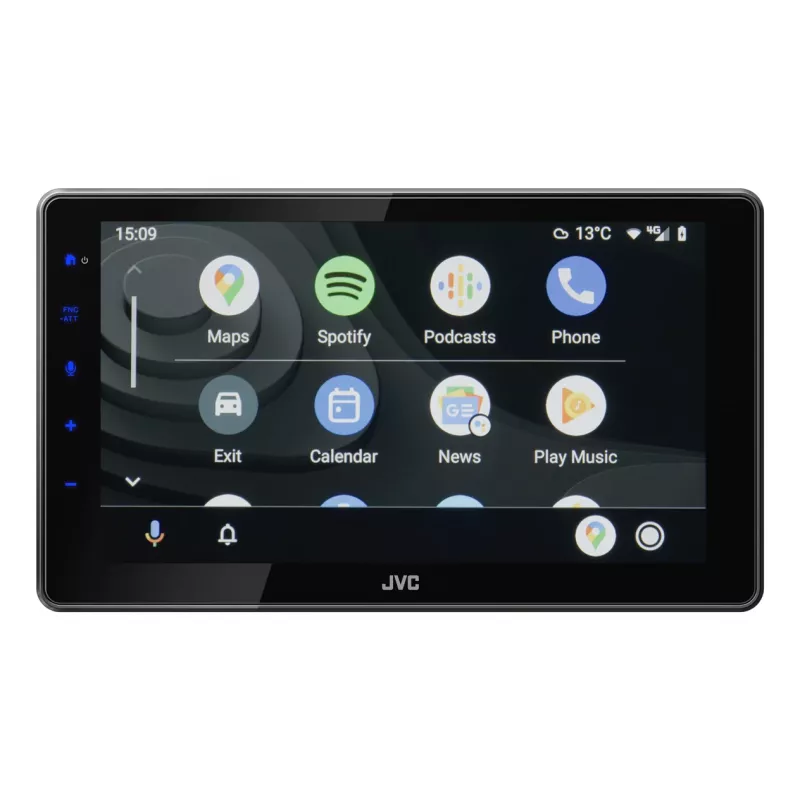 2-DIN JVC KW-M795DBW automašīnas multivides uztvērējs, 9 collu kapacitīvs skārienekrāns, 200 W, Wi‑Fi divjoslu, Bluetooth, DAB+/FM/AM