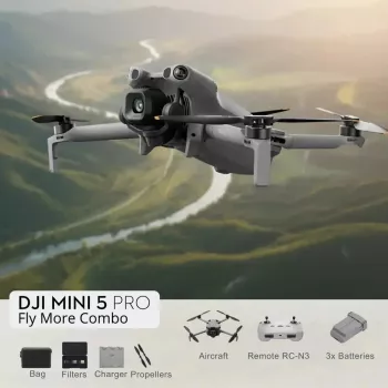 DJI MINI 5 PRO Fly More Combo (RC-N3) viegls 249g drons ar 50MP sensoru, Lidar, 3x baterijām, tālvadības pulti