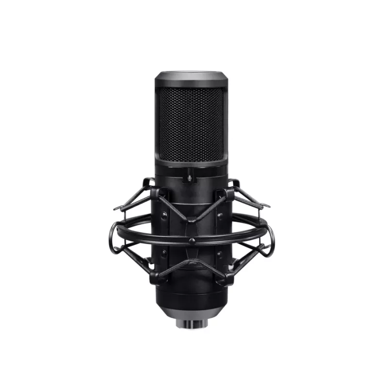 Podkāsta mikrofons TRUST GXT 270 Emita II+ — Kondensatora, USB, vadu savienojums, metāla korpuss, melns, 2,5 m kabelis