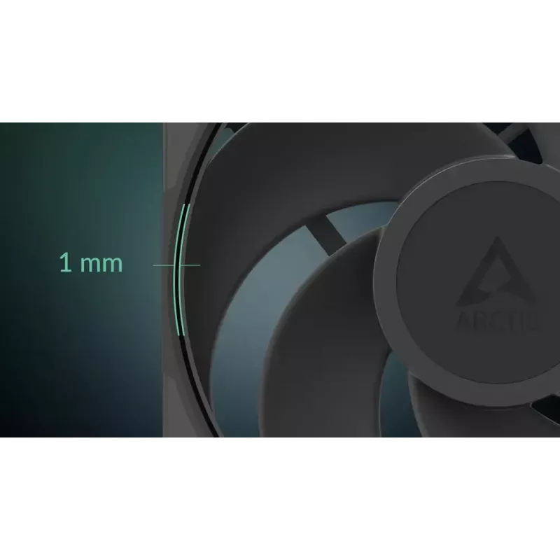 140 mm ventilators Arctic Freezer P14 Pro Reverse — 166,5 m³/h, 5,1 mmH₂O, Fluid Dynamic Bearing, A‑RGB, PWM, melns, ar kabeļu sadalītāju
