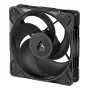 140 mm ventilators Arctic Freezer P14 Pro Reverse — 166,5 m³/h, 5,1 mmH₂O, Fluid Dynamic Bearing, A‑RGB, PWM, melns, ar kabeļu sadalītāju