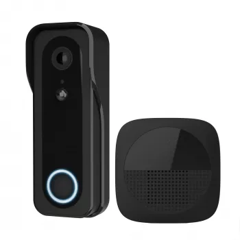 Video durvju zvans TRUST DOORCAM-3000 Melns, 3 MP, Wi‑Fi 2.4 GHz, MicroSD līdz 256 GB, Baterija/USB (8–24 V)