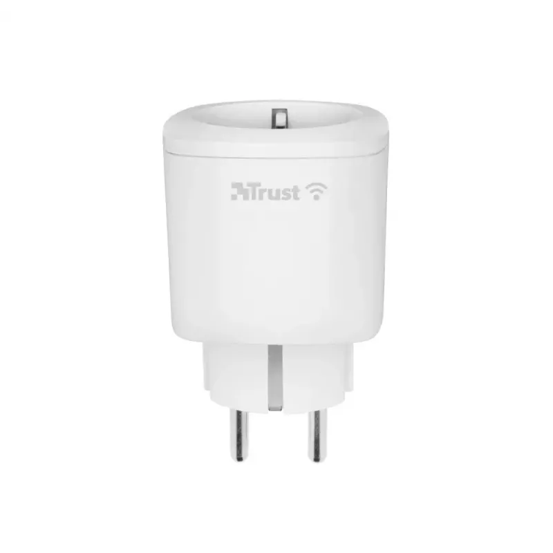 Smart plug TRUST 71301 — Wi-Fi iekštelpu kontaktligzda, 3000 W, balta, 52×52×86 mm