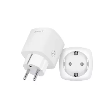 Smart plug TRUST 71301 — Wi-Fi iekštelpu kontaktligzda, 3000 W, balta, 52×52×86 mm