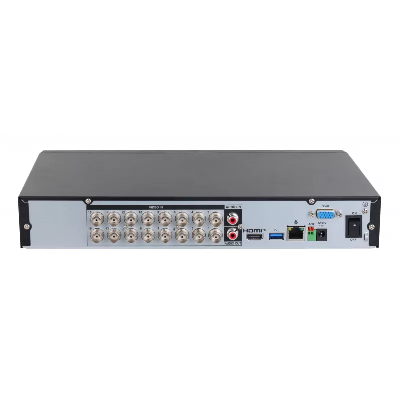 Digitālais video reģistrators Dahua XVR5116H-4KL-I3/T — 16 kanālu DVR, 4K (3840×2160), H.265/H.264, Gigabit Ethernet, 16 TB HDD
