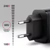 AXAGON ACU-PQ67D ceļojumu sienas lādētājs, 67 W, USB-C PD3.0 + USB-A QC4+, 2 izejas, LCD displejs, 100–240 V