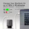 AXAGON ACU-PQ67D ceļojumu sienas lādētājs, 67 W, USB-C PD3.0 + USB-A QC4+, 2 izejas, LCD displejs, 100–240 V