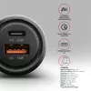 Automašīnas lādētājs AXAGON PWC-PQ48, 48W, USB-C (PD3.0) + USB-A (QC4+), ieeja 12–24V, melns