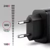 Sienas lādētājs AXAGON ACU-PQ67, 67W, PD3.0 + QC4+, 1x USB-C + 1x USB-A, 100–240V, pelēks/melns