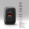 Sienas lādētājs AXAGON ACU-PQ67, 67W, PD3.0 + QC4+, 1x USB-C + 1x USB-A, 100–240V, pelēks/melns