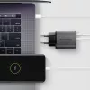 Sienas lādētājs AXAGON ACU-PQ67, 67W, PD3.0 + QC4+, 1x USB-C + 1x USB-A, 100–240V, pelēks/melns