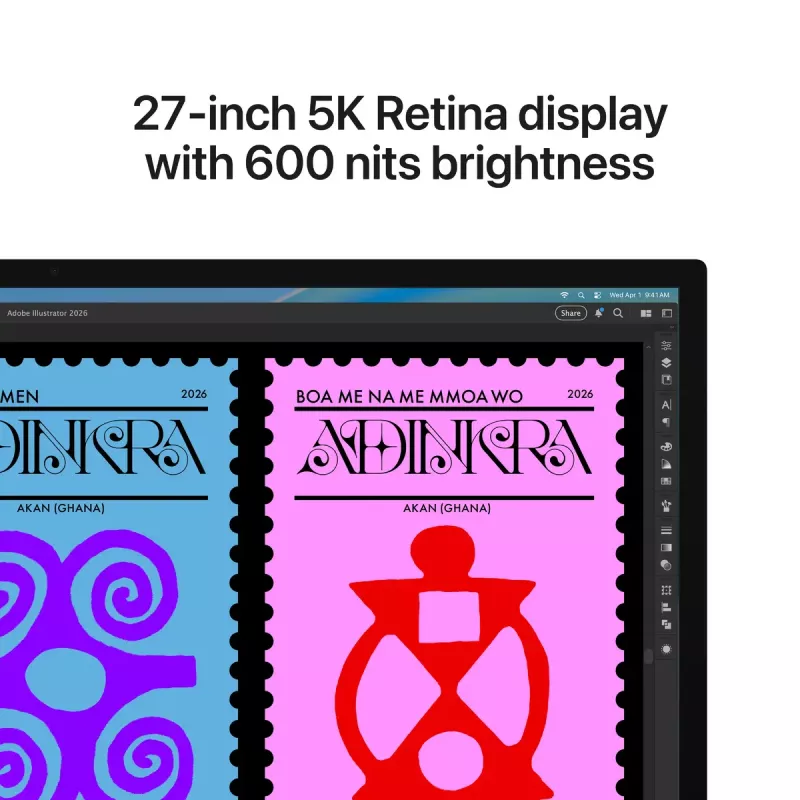 Monitors Apple Studio Display 27 collas 5K (5120×2880) LED, standarta stikls, VESA stiprinājums, sudraba