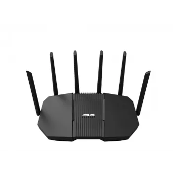 Galda maršrutētājs ASUS RT-BE90U BE9400 AiMesh — Trīsjoslu Wi‑Fi 7 (2,4/5/6 GHz), 9400 Mb/s, 2,5 Gigabit Ethernet, 4× RJ‑45 LAN, USB, Melns