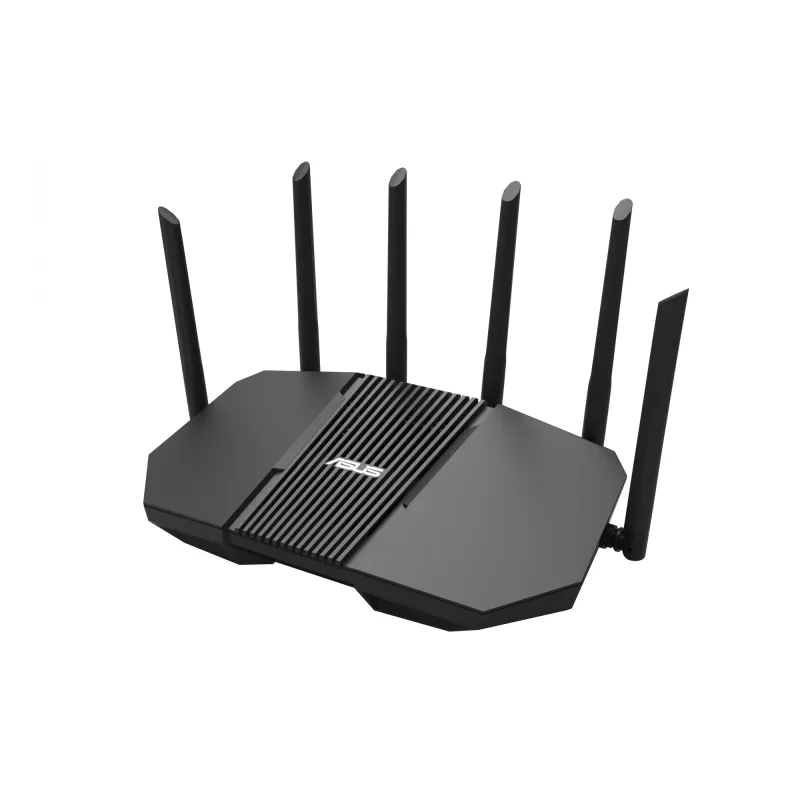 Galda maršrutētājs ASUS RT-BE90U BE9400 AiMesh — Trīsjoslu Wi‑Fi 7 (2,4/5/6 GHz), 9400 Mb/s, 2,5 Gigabit Ethernet, 4× RJ‑45 LAN, USB, Melns