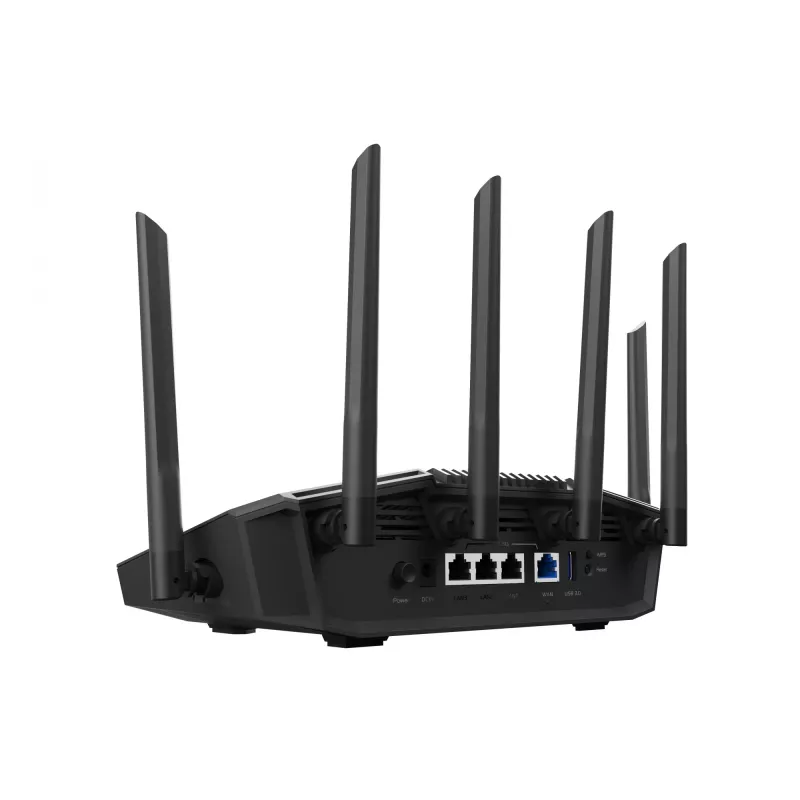 Galda maršrutētājs ASUS RT-BE90U BE9400 AiMesh — Trīsjoslu Wi‑Fi 7 (2,4/5/6 GHz), 9400 Mb/s, 2,5 Gigabit Ethernet, 4× RJ‑45 LAN, USB, Melns