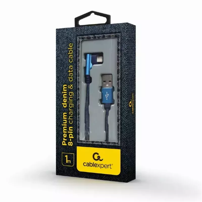 USB 2.0 datu kabelis Gembird CC-USB2J-AMLML-1M-BL — USB A uz Micro-USB B/Lightning, 1 m, zils/melns