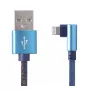 USB 2.0 datu kabelis Gembird CC-USB2J-AMLML-1M-BL — USB A uz Micro-USB B/Lightning, 1 m, zils/melns