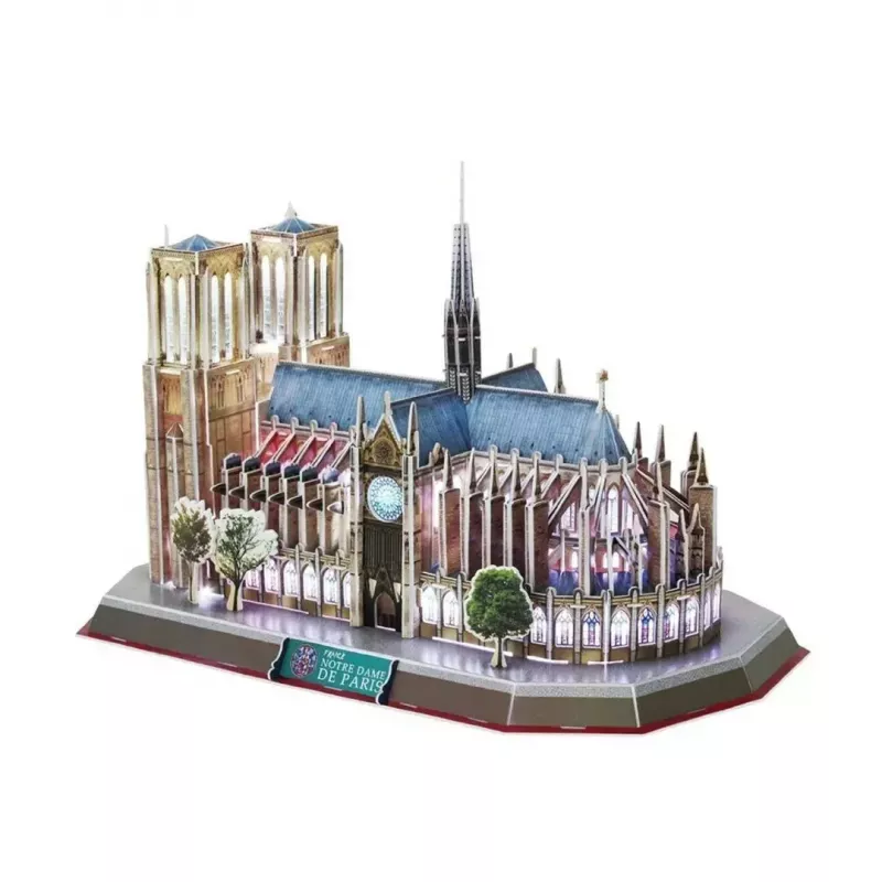3D puzle CubicFun Notre Dame (gaisma) — modelis DA-20509, viegls apgaismots izdevums