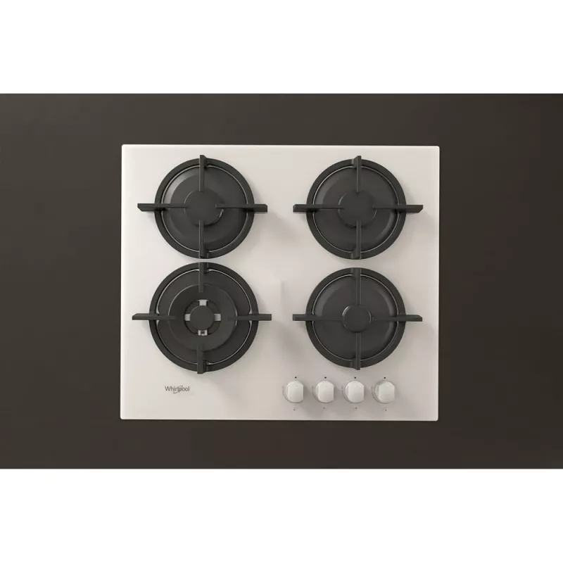 Whirlpool AKT 625/WH Melns, Balts Iebūvējams 60 cm Gāzes 4 zonu(-as)