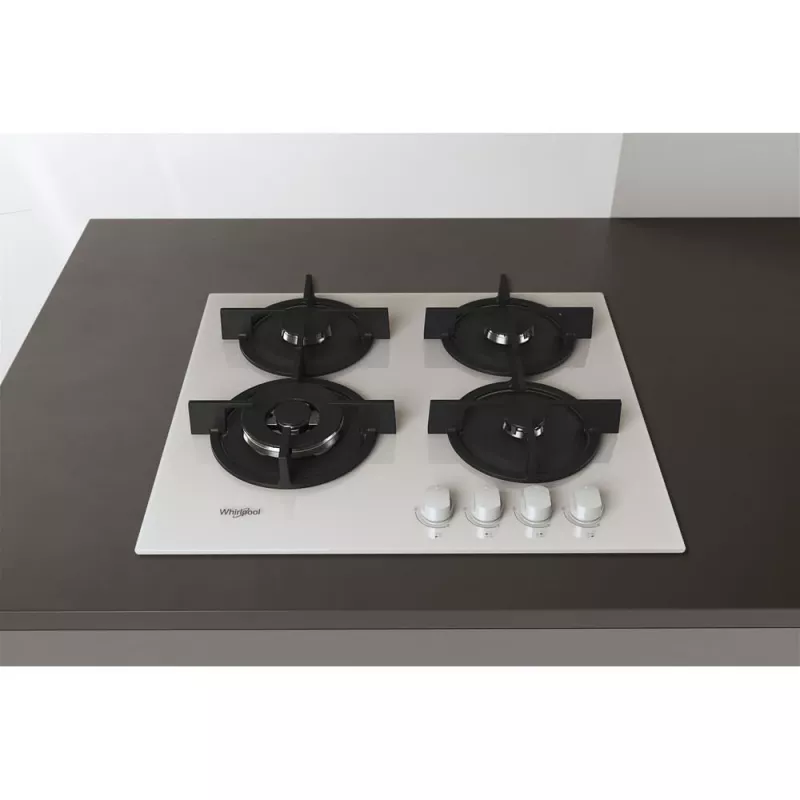 Whirlpool AKT 625/WH Melns, Balts Iebūvējams 60 cm Gāzes 4 zonu(-as)
