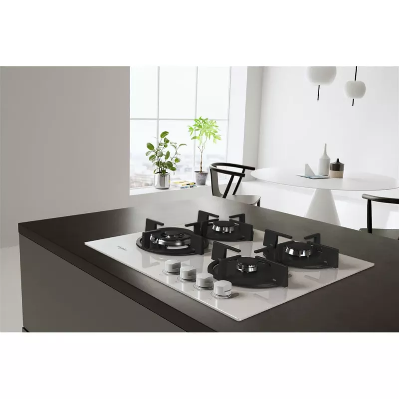 Whirlpool AKT 625/WH Melns, Balts Iebūvējams 60 cm Gāzes 4 zonu(-as)