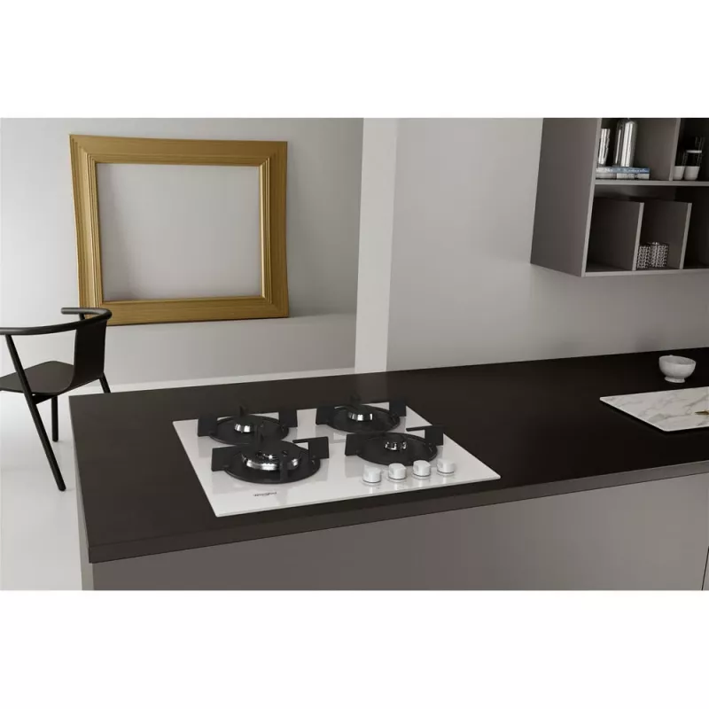Whirlpool AKT 625/WH Melns, Balts Iebūvējams 60 cm Gāzes 4 zonu(-as)