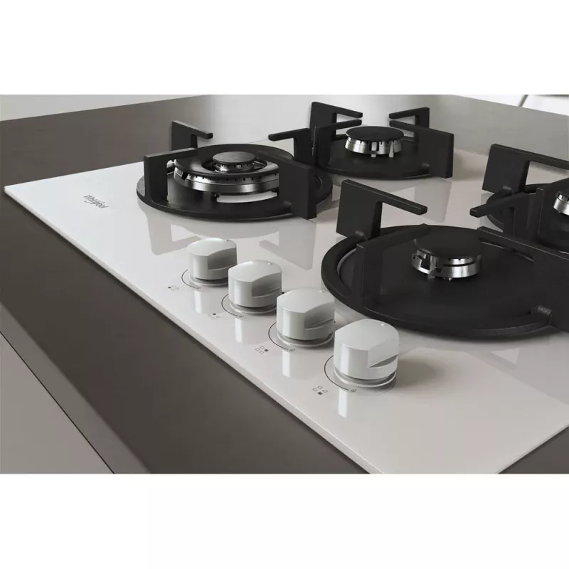Whirlpool AKT 625/WH Melns, Balts Iebūvējams 60 cm Gāzes 4 zonu(-as)