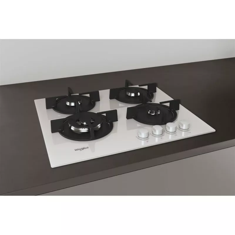 Whirlpool AKT 625/WH Melns, Balts Iebūvējams 60 cm Gāzes 4 zonu(-as)