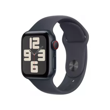 Viedpulkstenis Apple Watch SE GPS + Cellular 40 mm Midnight alumīnija korpuss ar Midnight sporta siksniņu - S/M