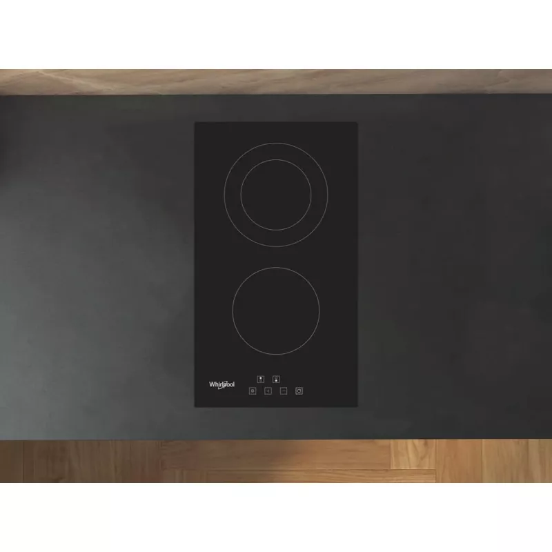 Whirlpool WRD 6030 B melna iebūvējama 30 cm keramiskā plīts virsma 2 zonām