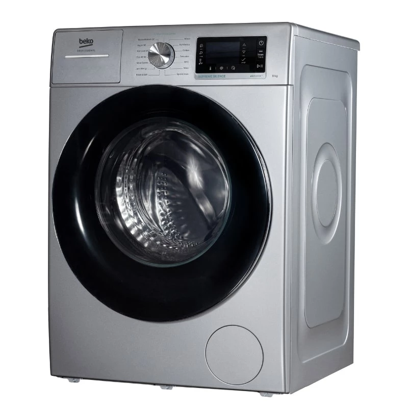 Priekšējās ielādes veļas mazgājamā mašīna BEKO AWB 912S/PRO BP — 9 kg, 1200 RPM, nerūsējošais tērauds
