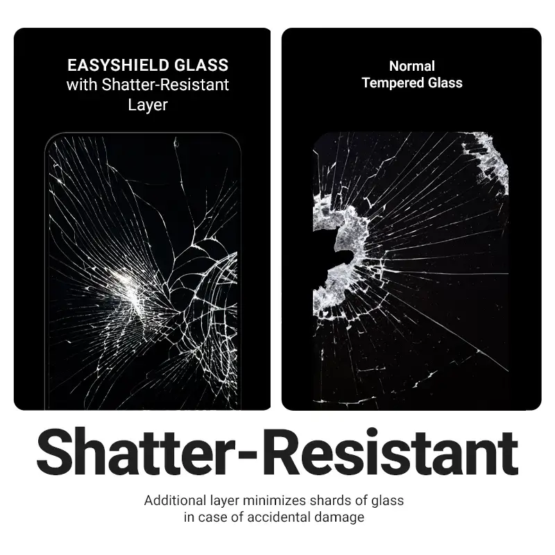 Rūdīta stikla ekrāna aizsargs Crong EasyShield 2 komplektā priekš iPhone 17 / 17 Pro / 16 Pro, aluminosilikāts, spīdīgs