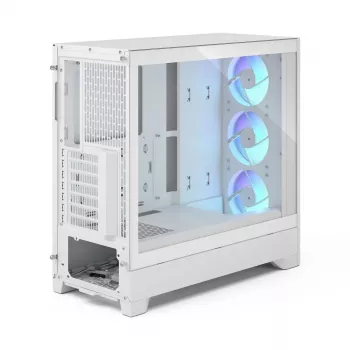 Fractal Design Pop 2 Air balta TG RGB Midi Tower datora korpuss — ATX/Micro‑ATX/Mini‑ITX, rūdīts stikls, 3x120mm priekšējie ventilatori