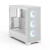 Fractal Design Pop 2 Air balta TG RGB Midi Tower datora korpuss — ATX/Micro‑ATX/Mini‑ITX, rūdīts stikls, 3x120mm priekšējie ventilatori