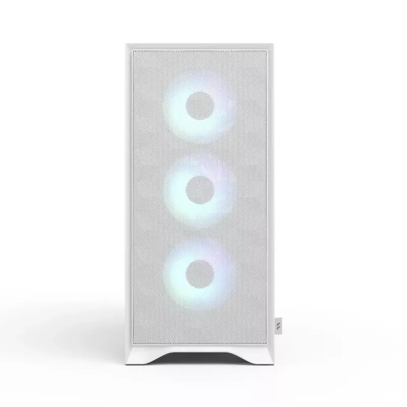 Fractal Design Pop 2 Air balta TG RGB Midi Tower datora korpuss — ATX/Micro‑ATX/Mini‑ITX, rūdīts stikls, 3x120mm priekšējie ventilatori