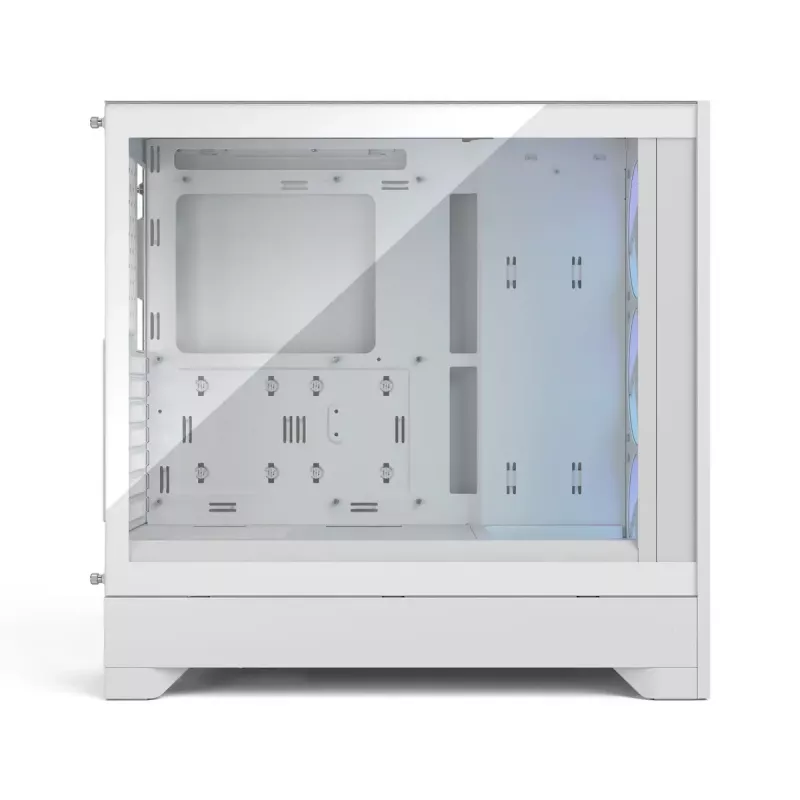 Fractal Design Pop 2 Air balta TG RGB Midi Tower datora korpuss — ATX/Micro‑ATX/Mini‑ITX, rūdīts stikls, 3x120mm priekšējie ventilatori