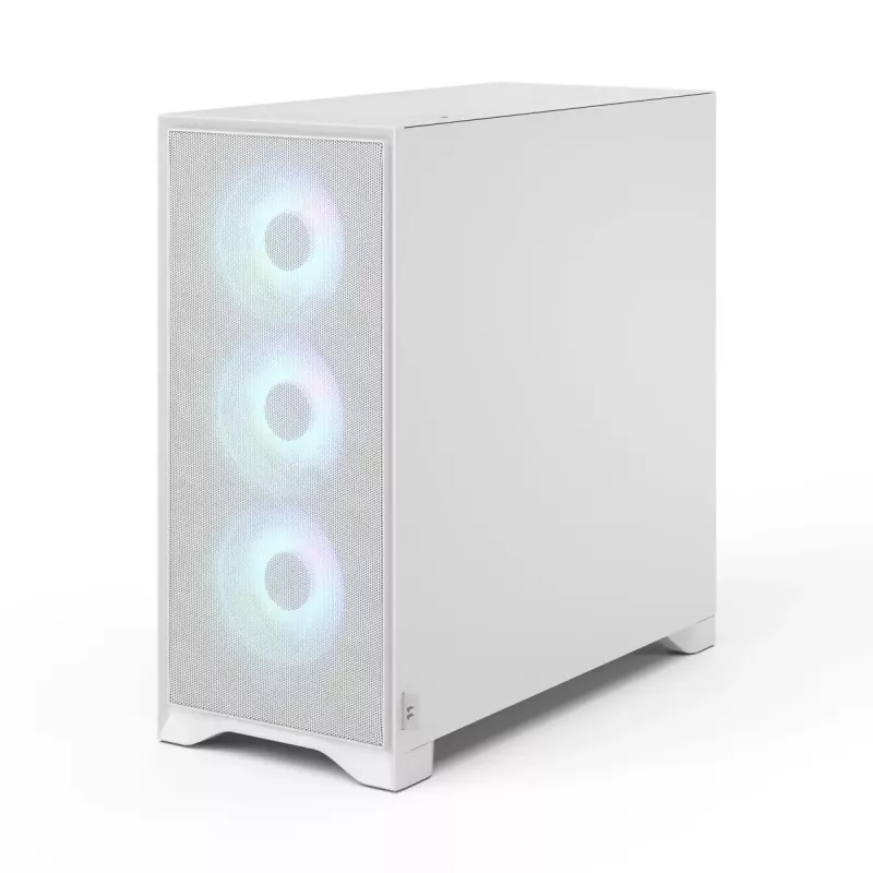 Fractal Design Pop 2 Air balta TG RGB Midi Tower datora korpuss — ATX/Micro‑ATX/Mini‑ITX, rūdīts stikls, 3x120mm priekšējie ventilatori