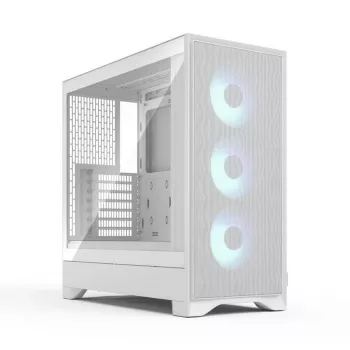 Fractal Design Pop 2 Air balta TG RGB Midi Tower datora korpuss — ATX/Micro‑ATX/Mini‑ITX, rūdīts stikls, 3x120mm priekšējie ventilatori